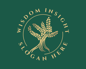 Wellness Golden Tree logo design