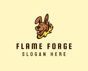 Fire Kangaroo Cartoon logo design