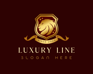 Luxury Lion Shield logo design