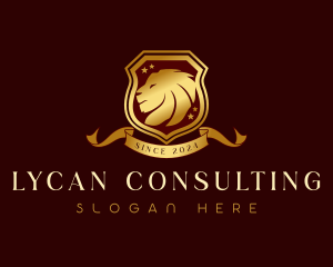 Luxury Lion Shield logo design