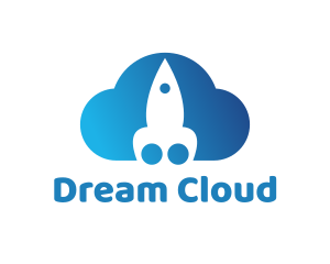 Blue Rocket Cloud logo design