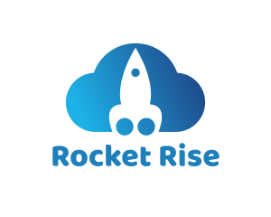 Blue Rocket Cloud logo design