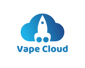 Blue Rocket Cloud logo design