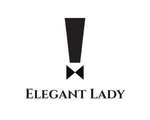 Exclamation Bow Tie logo design