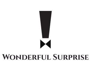 Exclamation Bow Tie logo design