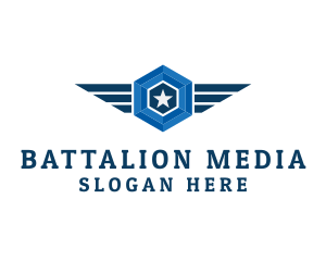 Military Star Wings logo design