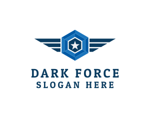 Military Star Wings logo design