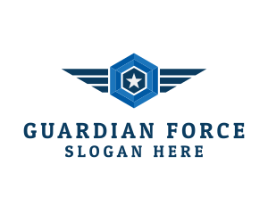 Military Star Wings logo design