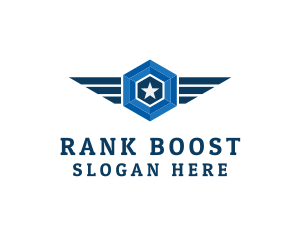 Military Star Wings logo design