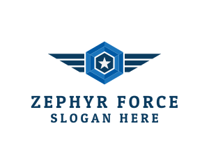 Military Star Wings logo design