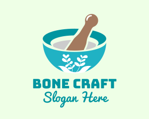 Organic Mortar Pestle logo design