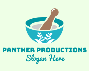 Organic Mortar Pestle logo design