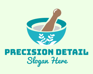 Organic Mortar Pestle logo design