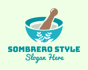 Organic Mortar Pestle logo design