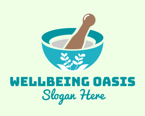 Organic Mortar Pestle logo design