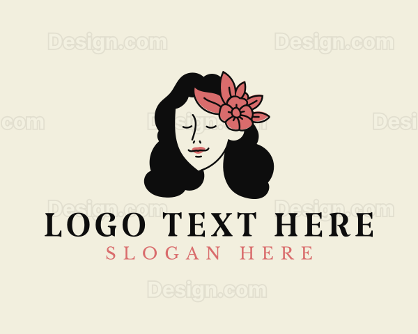 Girl Floral Headdress Logo