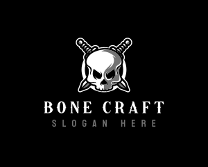 Sword Weapon Skull logo design