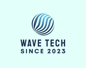 Wave Technology Globe logo design