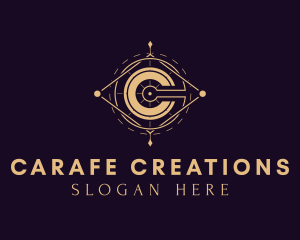 Gold Astrology Letter C logo design