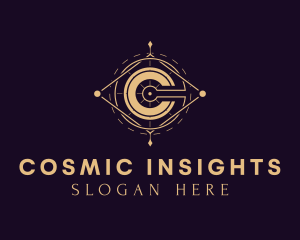 Gold Astrology Letter C logo design