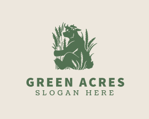 Green Field Crops Bear logo design