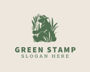 Green Field Crops Bear logo design