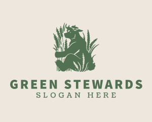 Green Field Crops Bear logo design