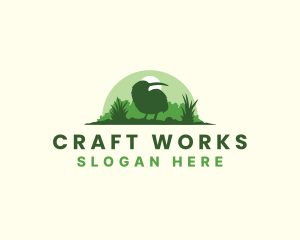 Wild Kiwi Bird logo design