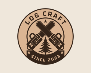 Chainsaw Woodwork Logging logo design