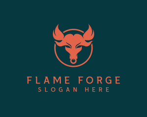 Bull Flame Ring logo design