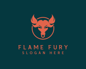 Bull Flame Ring logo design