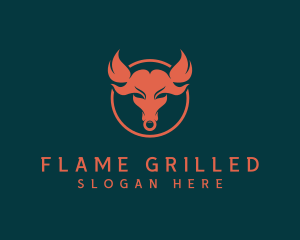 Bull Flame Ring logo design