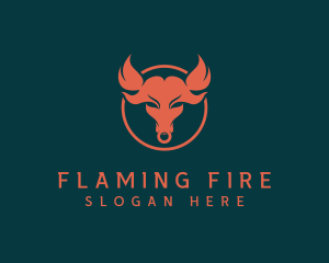 Bull Flame Ring logo design