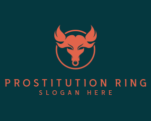 Bull Flame Ring logo design