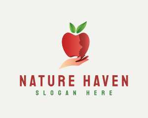 Natural Apple Face  logo design