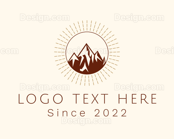 Mountain Trekking Travel Logo