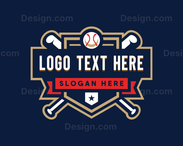 Baseball League Shield Logo