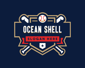 Baseball League Shield logo design