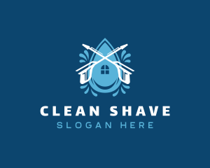 Pressure Washer Cleaning Droplet logo design