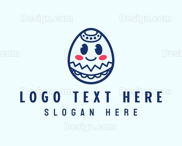 Cute Ornate Easter Egg Logo