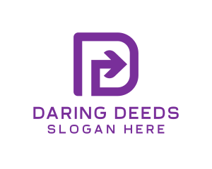 Purple Letter D Arrow logo design