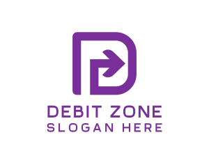 Purple Letter D Arrow logo design