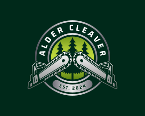 Lumberjack Chainsaw Logging logo design