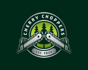 Lumberjack Chainsaw Logging logo design