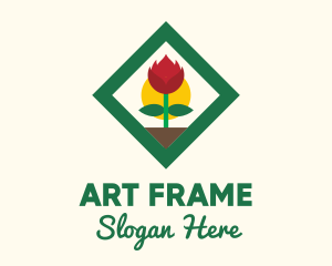 Spring Flower Frame Decor logo design