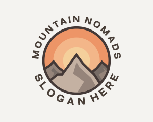 Mountain Sunset Trekking logo design