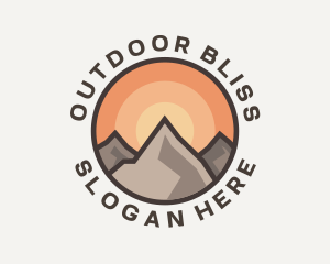 Mountain Sunset Trekking logo design