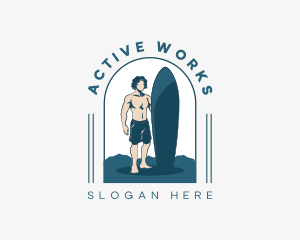 Male Sports Surfer logo design