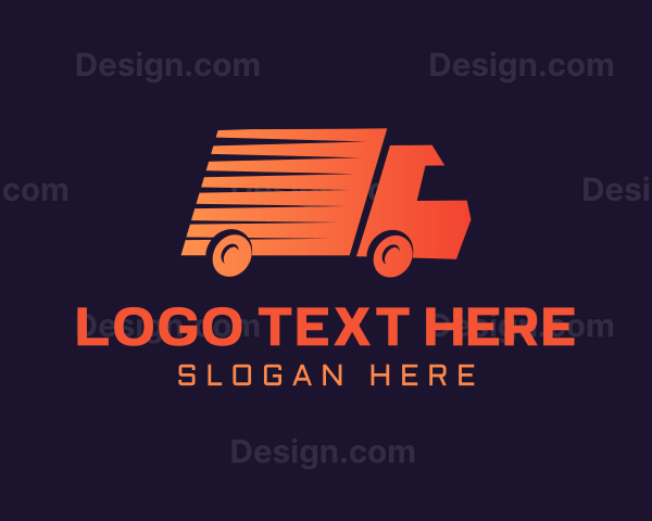 Gradient Delivery Truck Logo