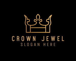 Gradient Golden Crown logo design